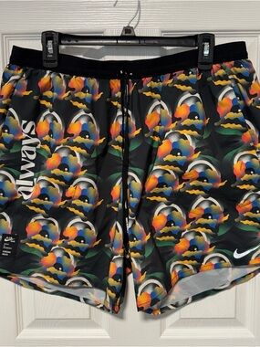 Nike Men’s Black Athletic Shorts with Multicolor Floral Print XXL